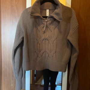 lululemon athletica Brown Cowl Neck Sweater